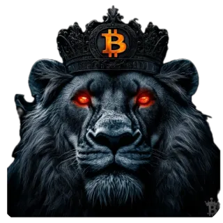 🫥 Bitcoin, Cripto, León, Rey Cripto, Moneda Digital, Criptomoneda, Finanzas, Inversión telegram sticker