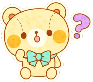 ❓ beruang, pertanyaan, berpikir, kawaii, stiker, lucu telegram sticker