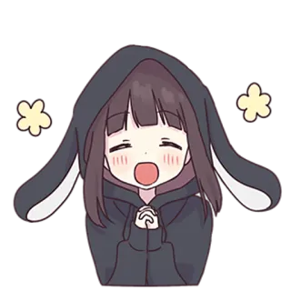 ☺️ Anime, Cartoon, Niedlich, Kawaii, Hase, Mädchen whatsapp sticker