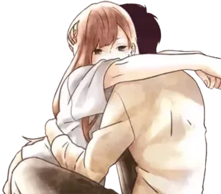 ❤ Anime, Abbraccio, Coppia, Romance, Affetto, Amore telegram sticker
