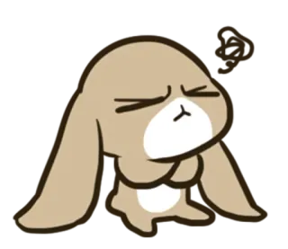 😤 coelho, fofo, animal, adesivo, desenho animado, sticker whatsapp sticker