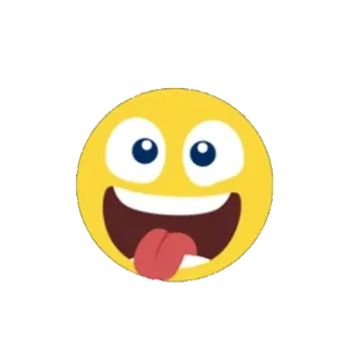 😛 Emoji, Sonrisa, Lengua, Feliz, Divertido, Dibujos animados whatsapp sticker