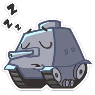 😴 tank, kartun, tidur, zzz whatsapp sticker