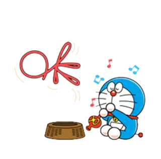 🎶 Doraemon OK ドラえもん, OK, 承認, アニメ, アニメ whatsapp sticker