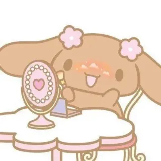🌟 niedlich, kawaii, sanrio, figur, cinnamoroll, makeup, spiegel telegram sticker