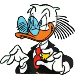 😈 Ludwig Von Drake cartone animato, anatra, scienziato, occhiali, disney, personaggio whatsapp sticker