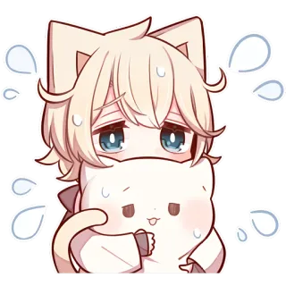 😪 anime, sticker, cat, kawaii, cute telegram sticker
