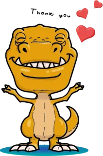 🤗 dinosaurier, t-rex, cartoon, süß, fröhlich, liebe, herzen whatsapp sticker