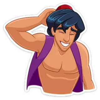 😅 Aladdin อะลาดิน, ดิสนีย์, การ์ตูน, เวทมนตร์, ยักษ์จินนี่ telegram sticker