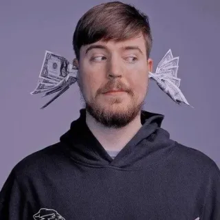 🌟 MrBeast youtuber, money, dollars, mrbeast, content creator telegram sticker