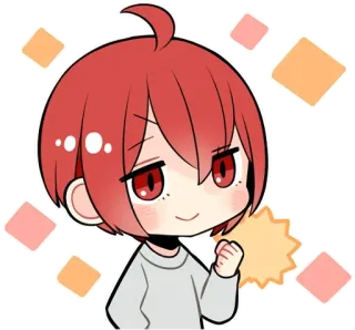 🙂 动漫, 漫画, 可爱, 卡通, 快乐, 红发 telegram sticker