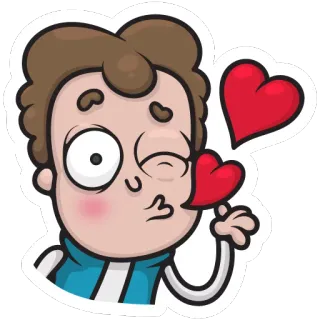 😘 卡通, 爱, 心, 可爱, 角色, 亲吻, 爱意 telegram sticker