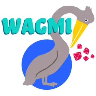 🐦 WAGMI นก, นกกระเรียน, ทับทิม, Wagmi, ความมั่งคั่ง, คริปโตเคอร์เรนซี telegram sticker