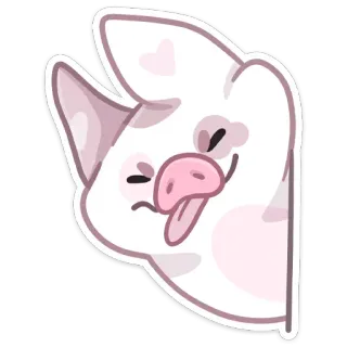 😛 돼지, 동물, 귀여운, 만화, 스티커 whatsapp sticker