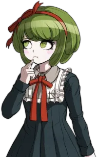 🌟 Monaca Towa Danganronpa Anime, Ragazza, Capelli verdi, Videogioco, Personaggio telegram sticker
