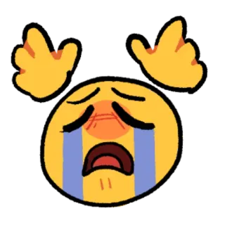 😭 pleurer, triste, emoji, jaune, contrarié, émoticône telegram sticker