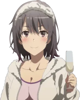 🥂 Anime, Garota, Bebida, Personagem, Mulher, Desenho animado telegram sticker