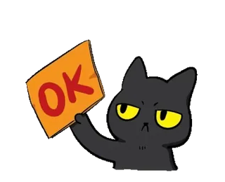 🐾 OK chat, OK, approbation, mignon, animal, dessin animé telegram sticker