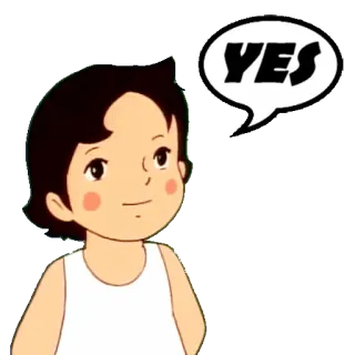 👍 Heidi YES Anime, Cartone animato, Ragazza, Sì, Affermativo telegram sticker