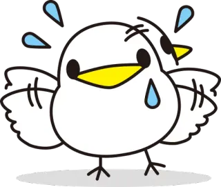 😰 pássaro, suor, desenho animado, fofo, kawaii telegram sticker