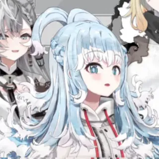 💦 Kobo Kanaeru Anime, Cartoni animati, Vtuber, Capelli blu, Kobo telegram sticker