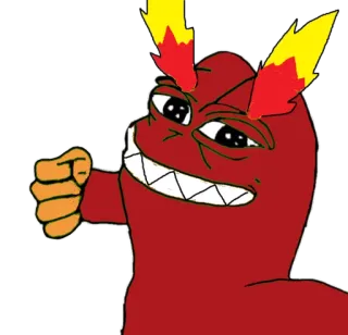 👊 marah, merah, tinju, meme, internet telegram sticker