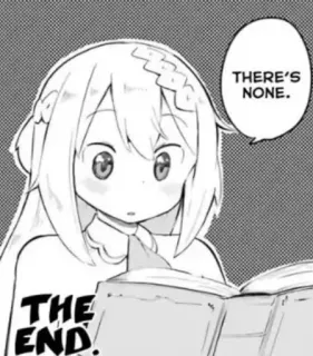0⃣ THERE'S NONE. manga, anime, girl, reading, book telegram sticker