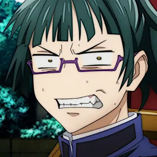 💫 Maki Zenin Jujutsu Kaisen anime, manga, character, facial expression, glasses, jujutsu kaisen telegram sticker