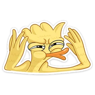 😑 Dibujo animado, Pato, Pensando, Divertido, Confundido, Personaje, Meme whatsapp sticker