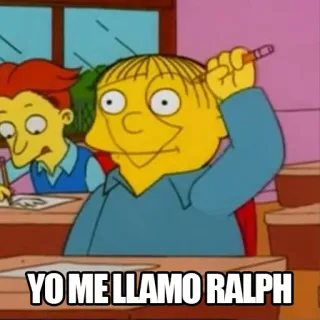 🙃 Ralph Wiggum The Simpsons YO ME LLAMO RALPH Ralph Wiggum, I Simpson, Cartone animato, Meme, Io mi chiamo Ralph telegram sticker