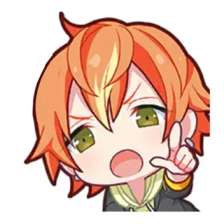🎤 Anime, Chibi, Cartoon, Charakter, Orange Haare, Grüne Augen telegram sticker