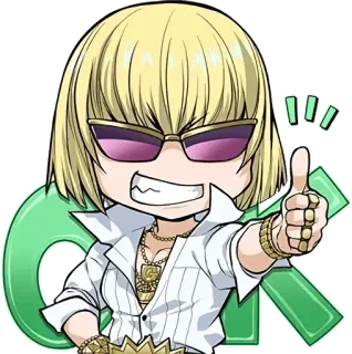 👍 OK anime, character, sticker, cartoon, ok gesture whatsapp sticker