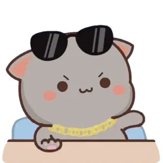 ✨ mèo, kính râm, ngầu, dễ thương, hoạt hình telegram sticker
