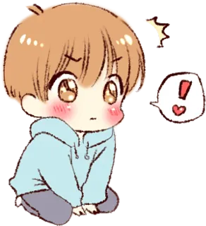 ❗ Chibi, Kawaii, Mignon, Dessin animé, Anime, Garçon telegram sticker