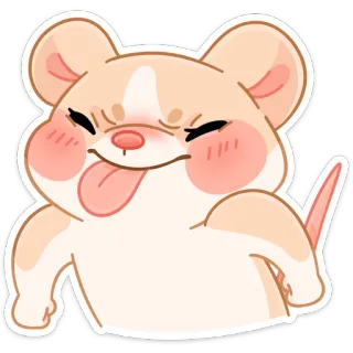 😛 mouse, hamster, animal, cute, cartoon, cheeky telegram sticker