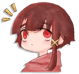 ⚠️ anime, girl, cartoon, chibi, red telegram sticker