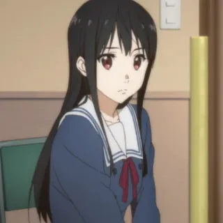 🍶 Anime Mädchen, Schuluniform, Weibliche Figur, Illustration, Cartoon, Porträt, Anime whatsapp sticker