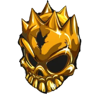 😄 Schädel, golden, Krone, Stacheln, Metall, Rüstung telegram sticker