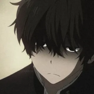 ☹️ Anime, Ragazzo, Serio, Cupo, Oscuro telegram sticker