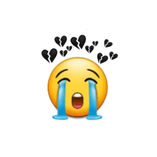 😭 Emoji, Weinend, Traurig, Tränen, Emotion, Gebrochenes Herz telegram sticker