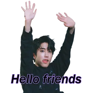 👋 Hello friends hola, amigos, saludando, saludo, kpop whatsapp sticker