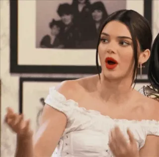✨ Kendall Jenner persona, donna, celebrità, bocca aperta telegram sticker