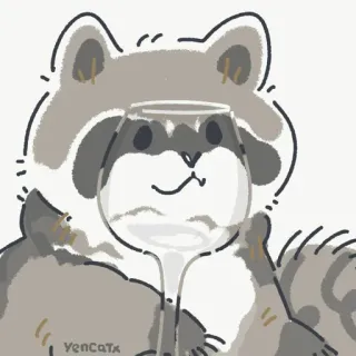 🥂 raccoon, animal, wine, cute telegram sticker