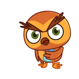 😠 eule, cartoon, aufkleber, süß, vogel, wütend telegram sticker