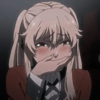 🍋 Anime, Chica, Dibujo animado, Lindo, Sonrojo, Triste whatsapp sticker