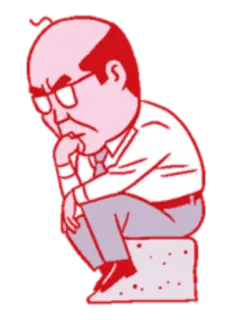 🤔 pensando, uomo, contemplativo, riflettendo, serio, seduto whatsapp sticker