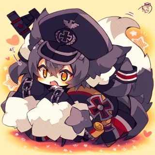 😯 Anime, Militer, Furry, Chibi, Seragam, Gadis rubah telegram sticker