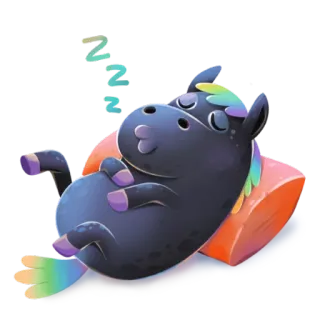 😴 ZZZ лошадь, сон, радуга, единорог, мультфильм, милый, животное whatsapp sticker