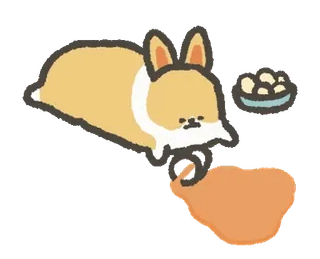 😢 coniglio, coniglietto, animale domestico, animale, cibo, carino, kawaii telegram sticker