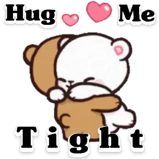 😀 Hug Me Tight ursos, abraçando, fofo, amor, desenho animado, amizade, kawaii telegram sticker